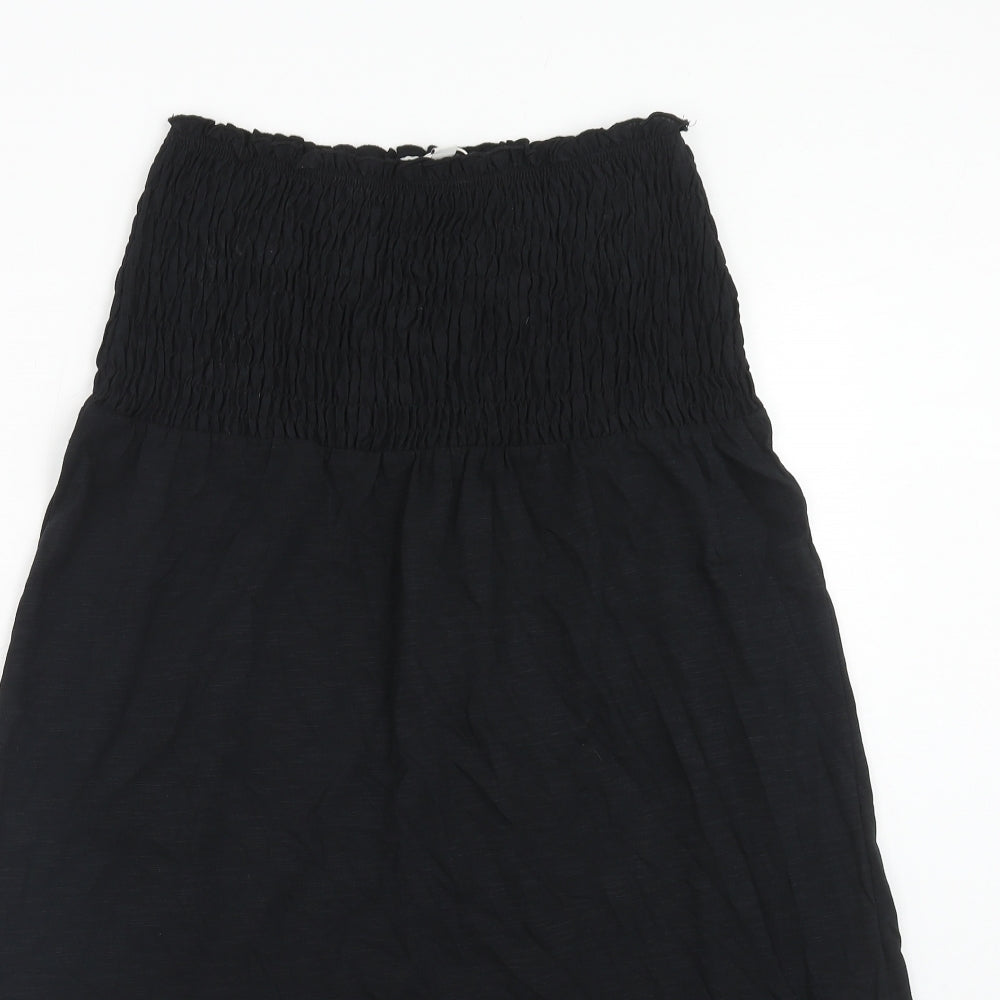 Marks and Spencer Womens Black Cotton A-Line Size 8 Off the Shoulder Pullover