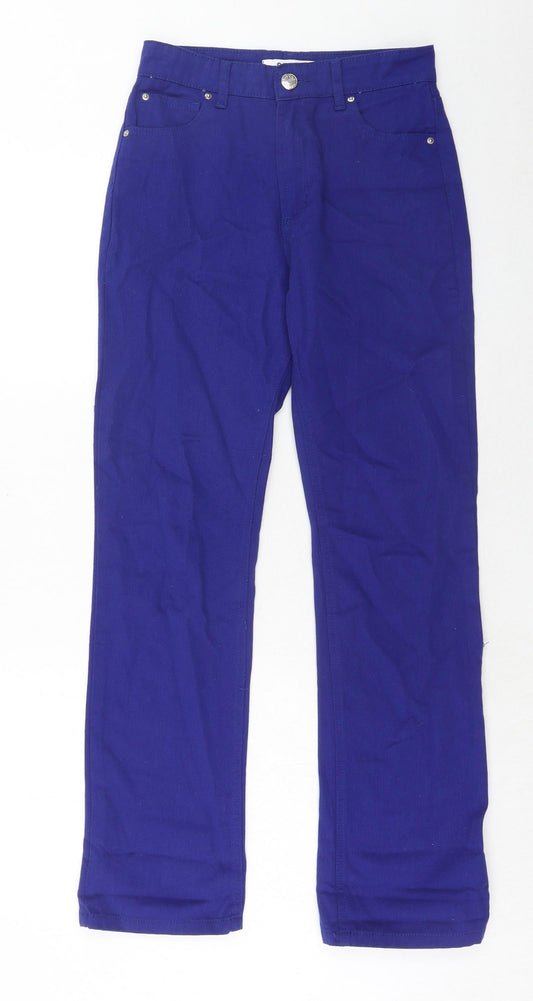 Complot Womens Purple Cotton Straight Jeans Size 25 in Regular Zip