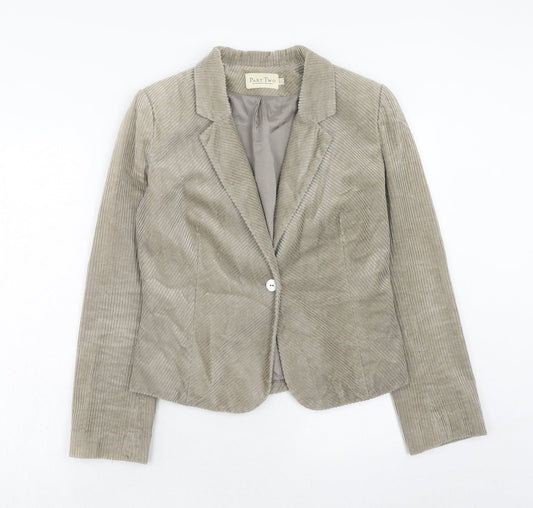 Part Two Womens Beige Cotton Jacket Blazer Size 10