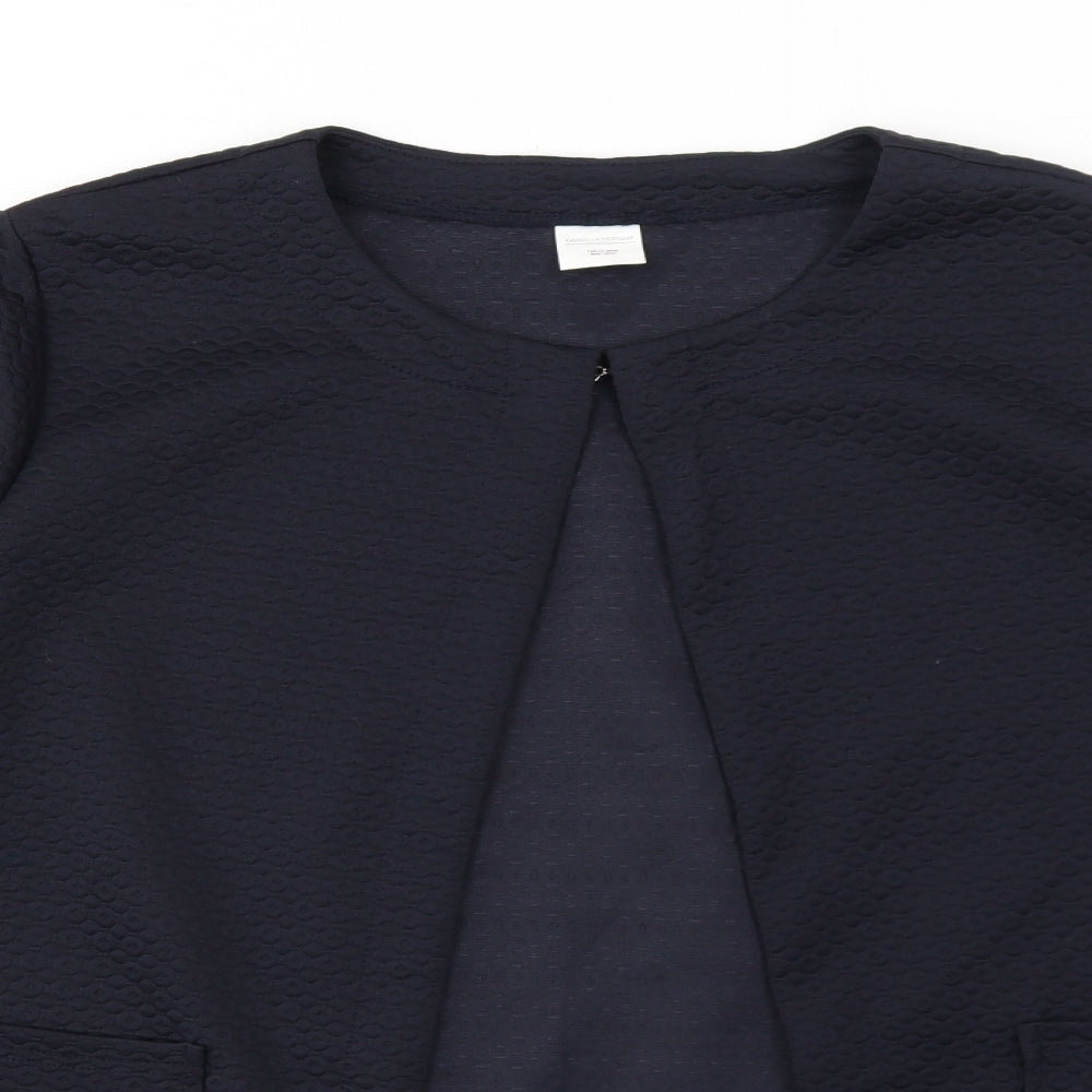 Gabriella Vicenza Womens Blue Jacket Blazer Size 10 Hook & Eye