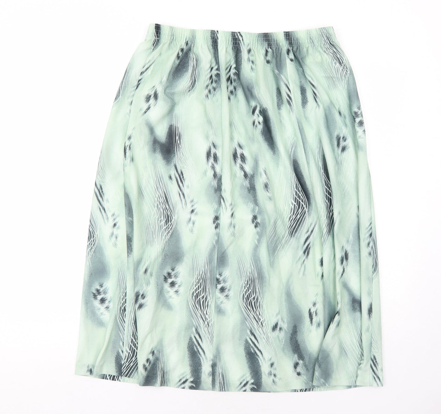 Slimma Womens Green Geometric Polyester Swing Skirt Size 18
