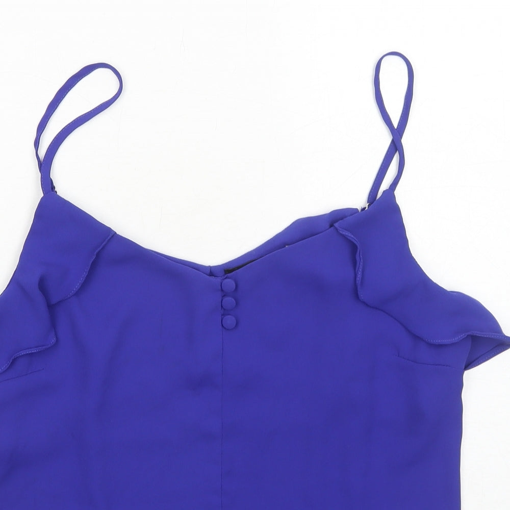 Dorothy Perkins Womens Blue Polyester Basic Tank Size 16 V-Neck