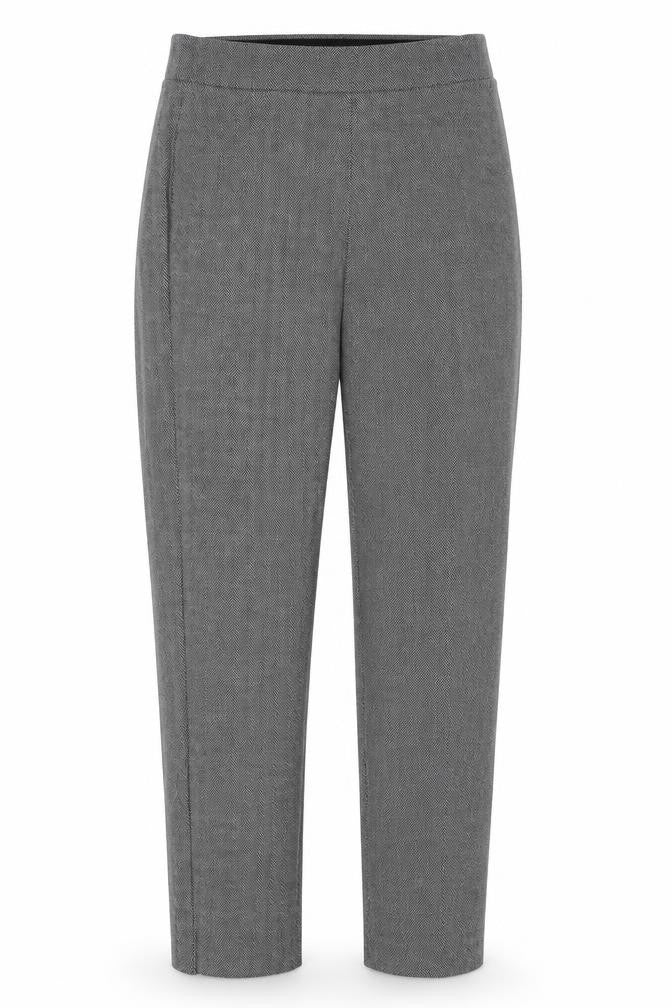 Marks and Spencer Womens Grey Geometric Polyester Trousers Size 8 Regular