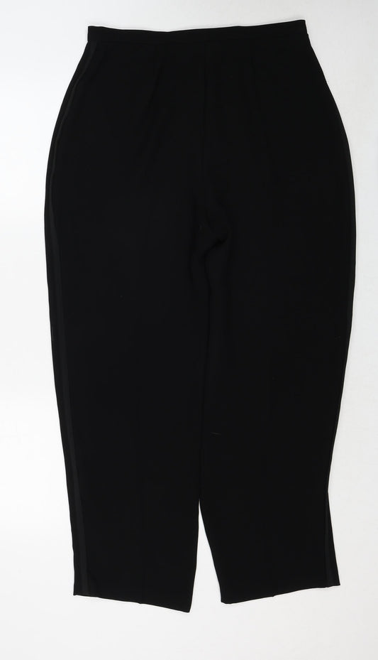 Marks and Spencer Womens Black Polyester Trousers Size 16 Regular Zip
