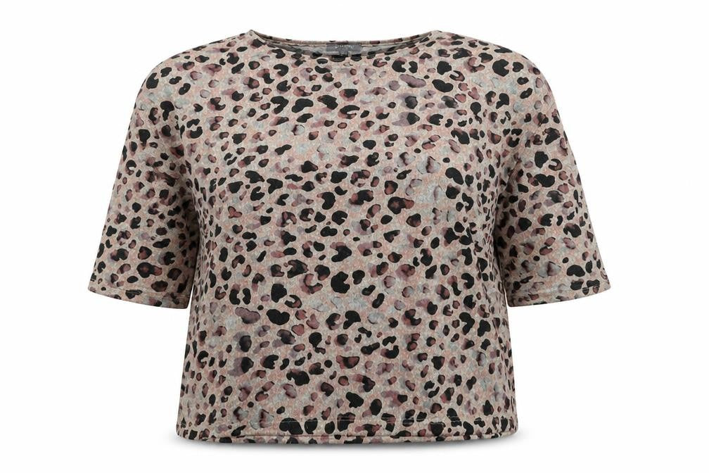Principles Womens Beige Round Neck Animal Print Polyester Pullover Jumper Size 18 - Leopard Pattern