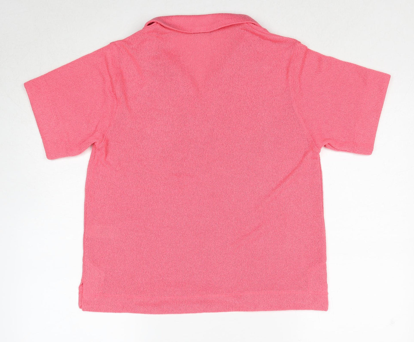 Marks and Spencer Womens Pink Collared Polyester Pullover Jumper Size 10
