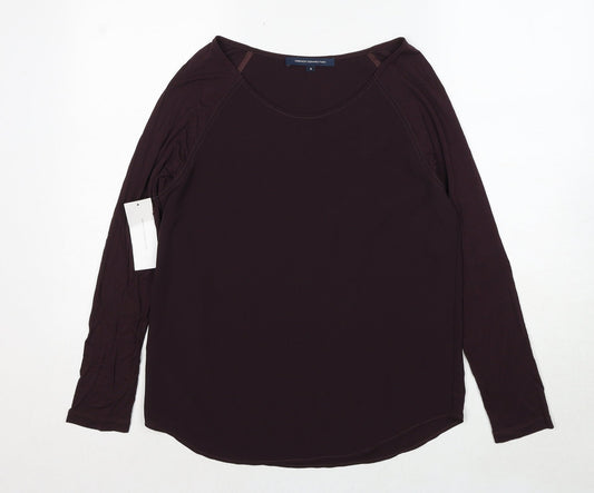 French Connection Womens Brown Viscose Basic Blouse Size 8 Round Neck