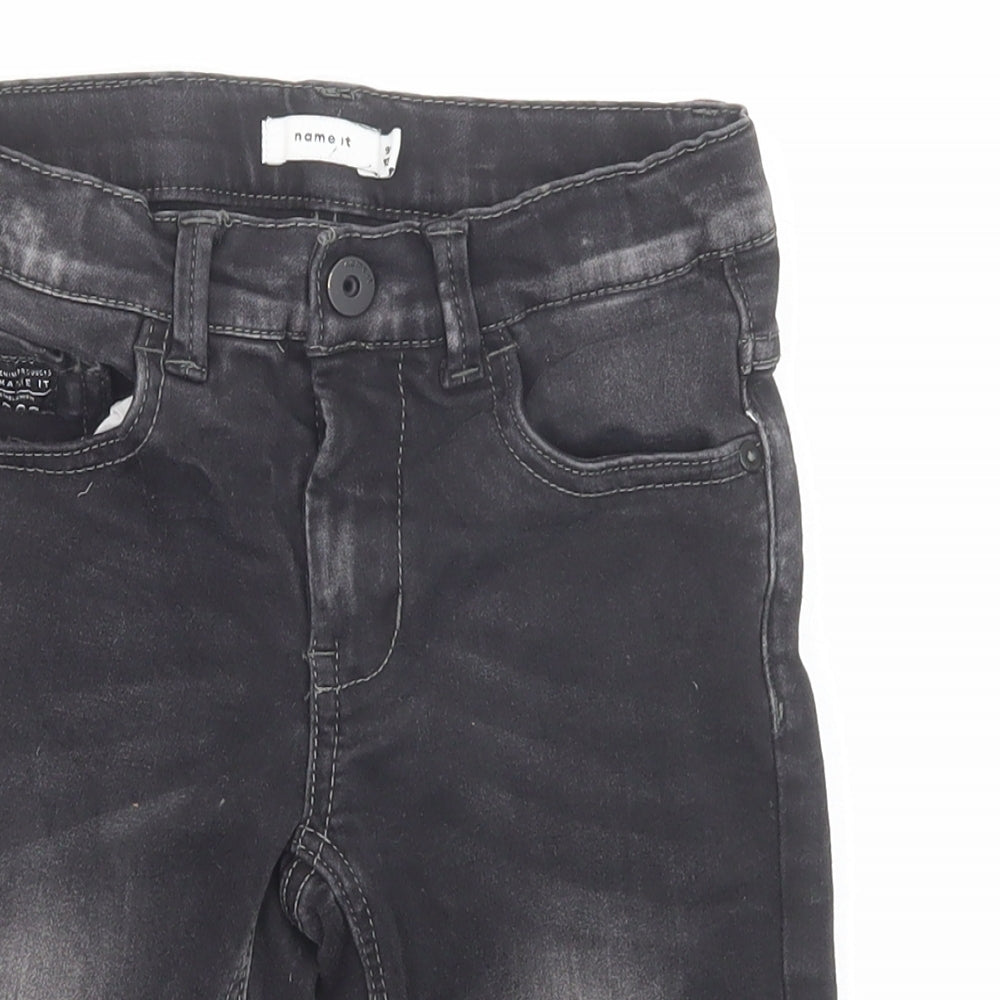 name it Boys Grey Cotton Chino Shorts Size 9 Years Regular Zip