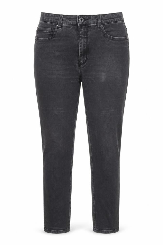 Front view of Only women’s black cotton straight jeans, size UK 30, in regular zip