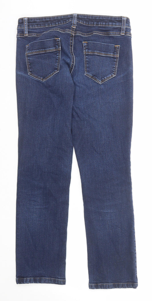 Benetton Jeans Womens Blue Cotton Straight Jeans Size 28 in Regular Zip