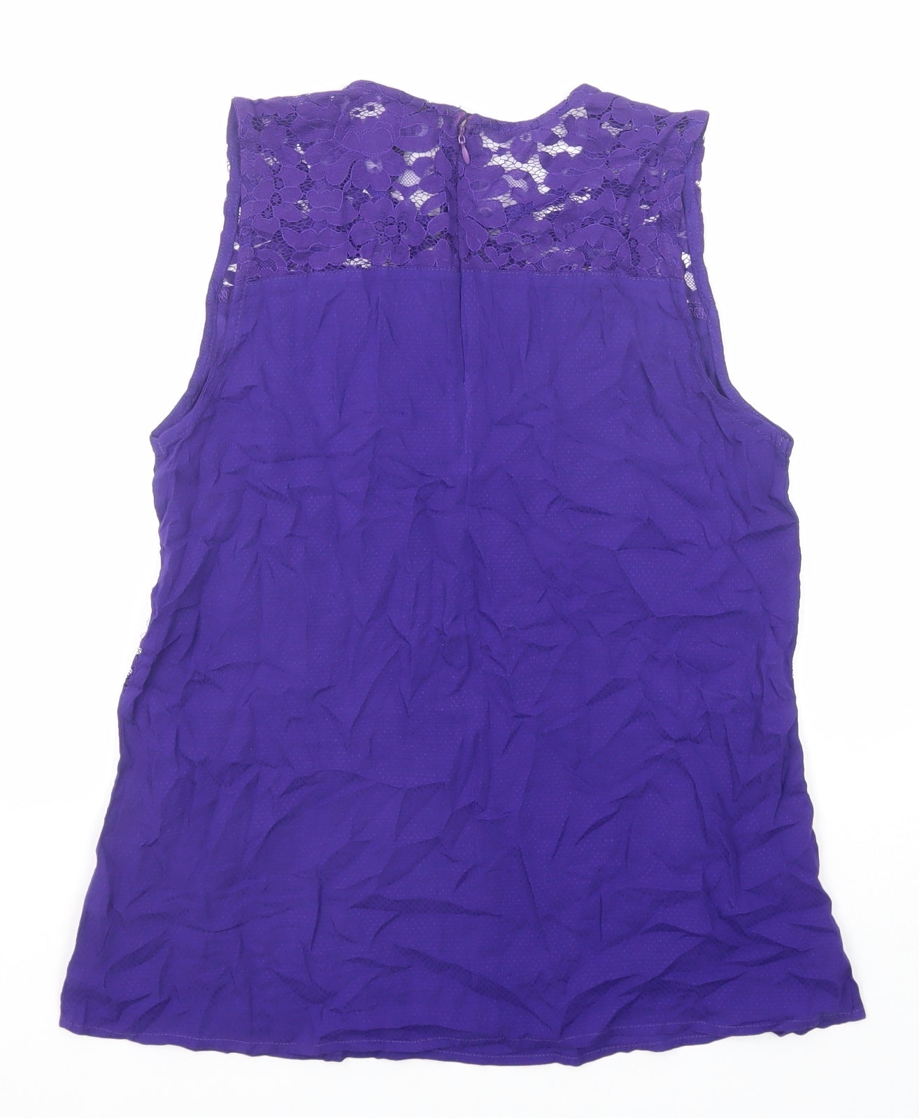 Aurora Womens Purple Viscose Basic Tank Size M Round Neck