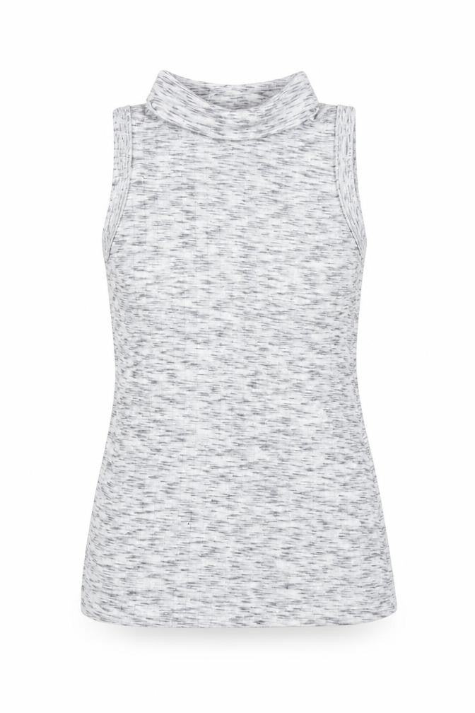 Lotties Womens Grey Polyester Basic Tank Size 8 Roll Neck