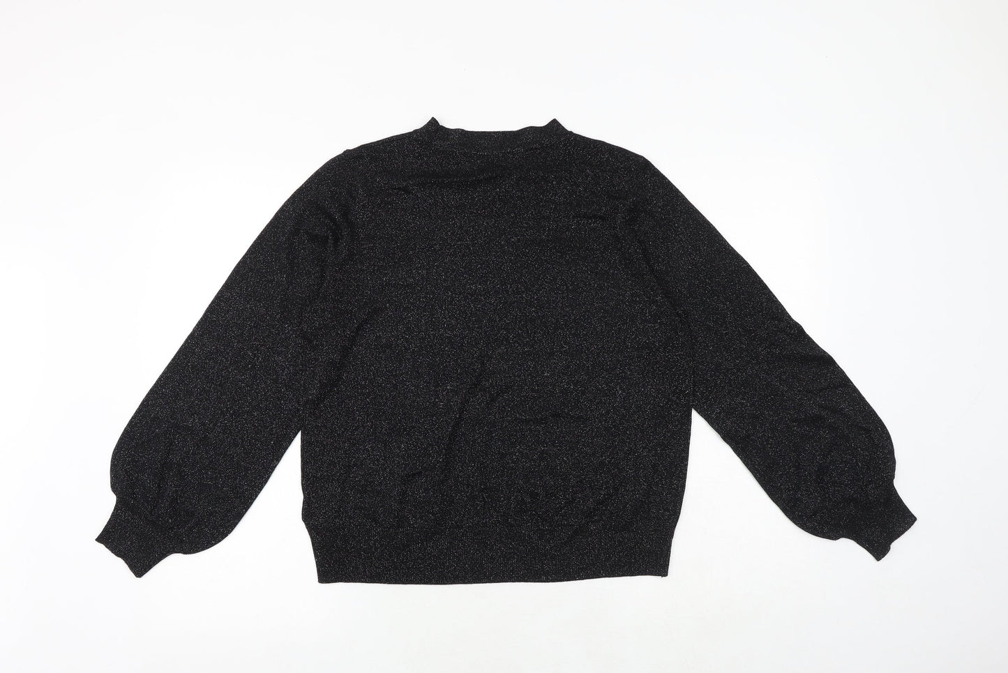 Marks and Spencer Womens Black Round Neck Viscose Pullover Jumper Size M