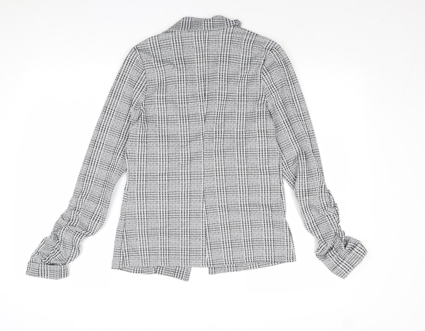 Boohoo Womens Grey Geometric Jacket Blazer Size 10