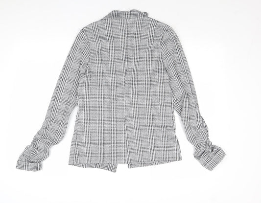 Boohoo Womens Grey Geometric Jacket Blazer Size 10