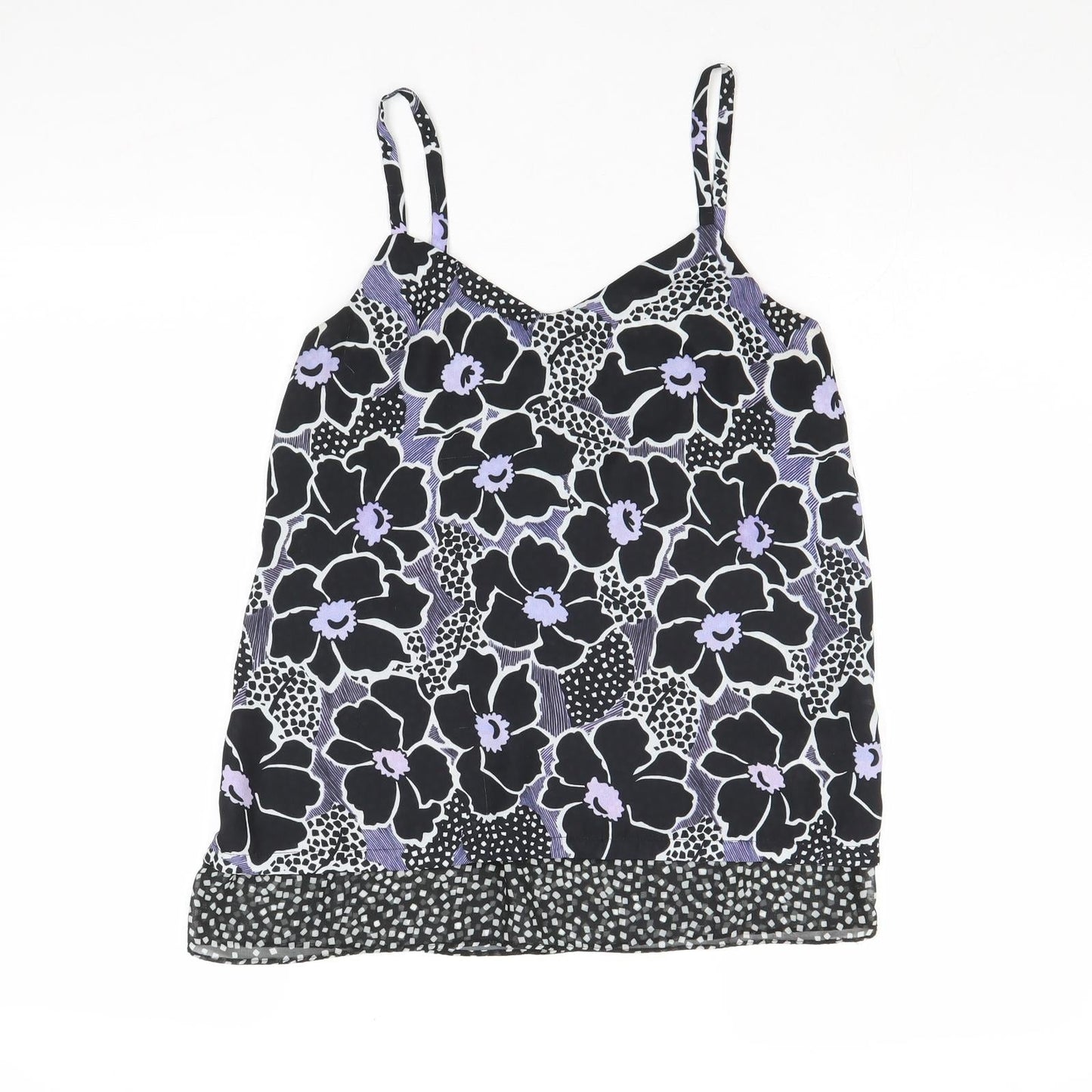 Warehouse Womens Multicoloured Floral Polyester Basic Tank Size 8 V-Neck
