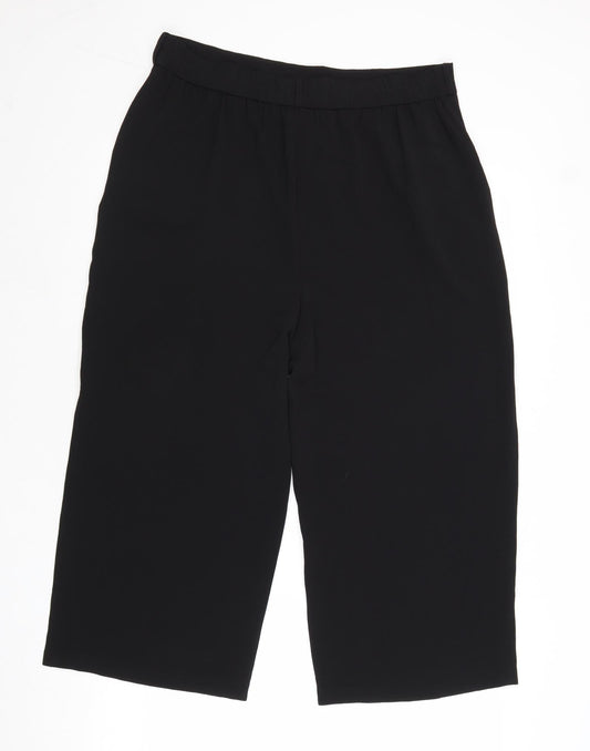 M&Co Womens Black Polyester Trousers Size 14 Regular
