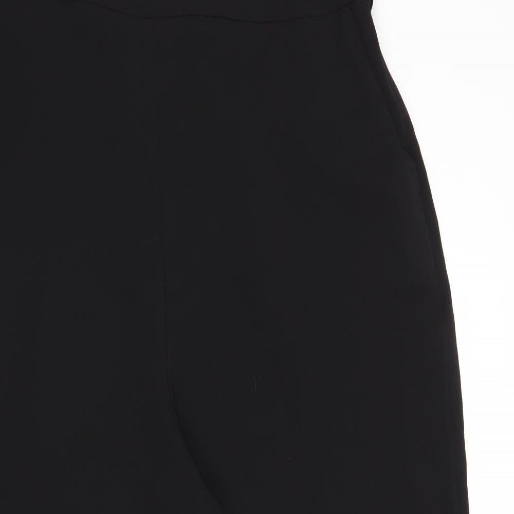 M&Co Womens Black Polyester Trousers Size 14 Regular