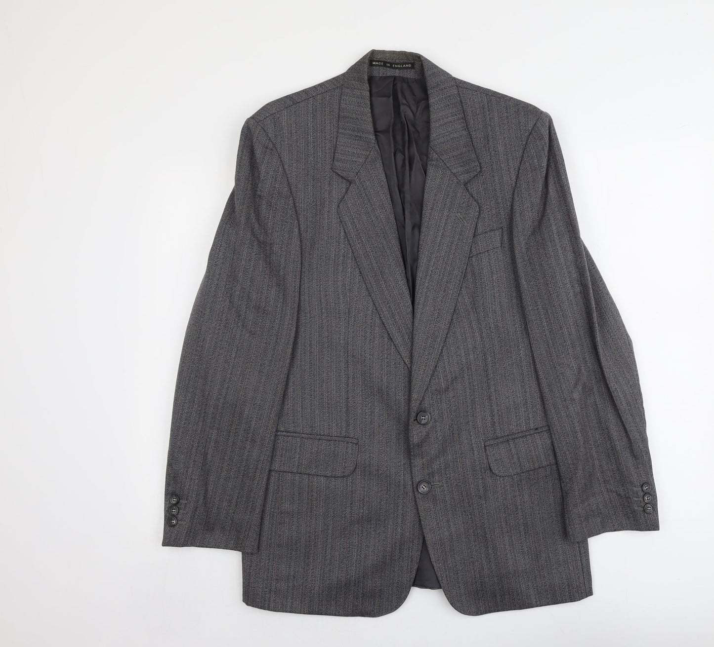 James Barry Mens Grey Striped Wool Jacket Suit Jacket Size M Regular