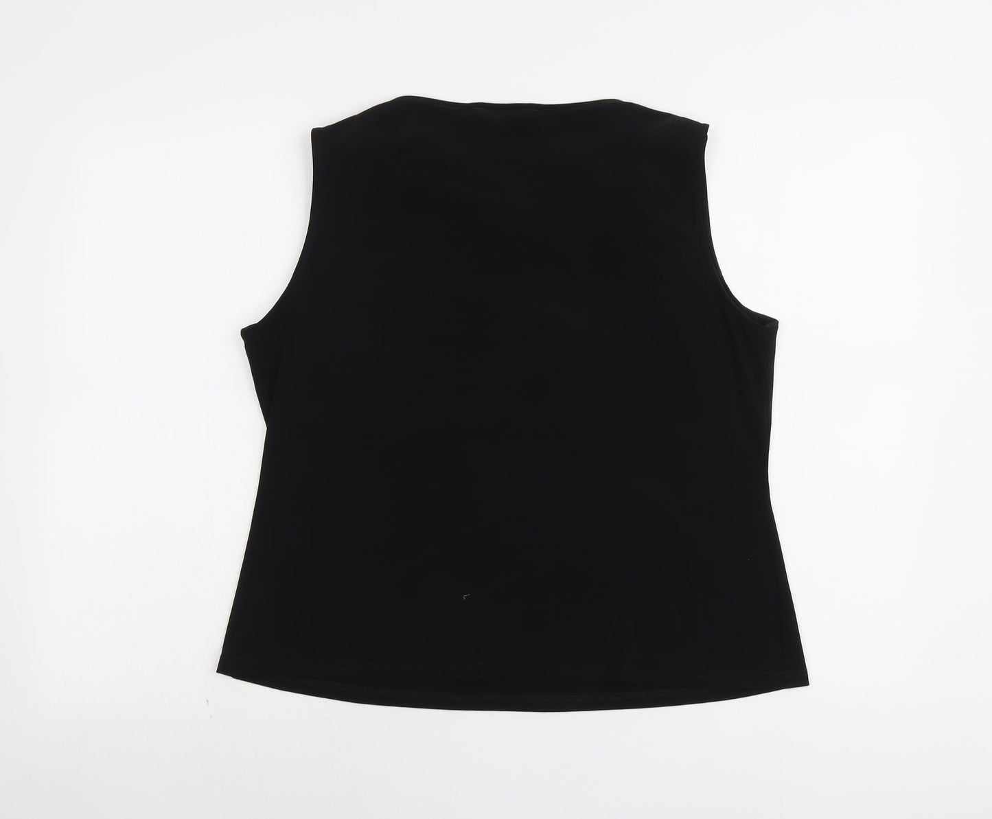 J. Taylor Womens Black Polyester Basic Tank Size 18 Cowl Neck