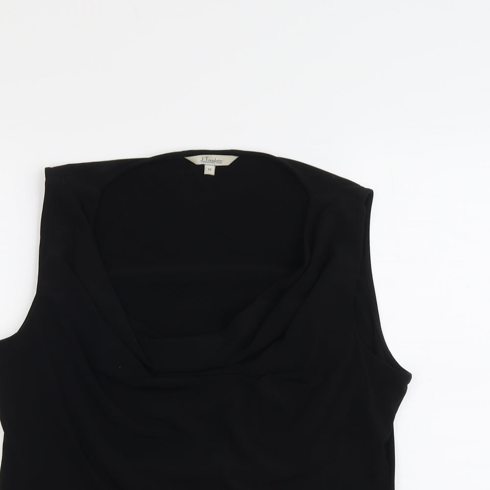 J. Taylor Womens Black Polyester Basic Tank Size 18 Cowl Neck