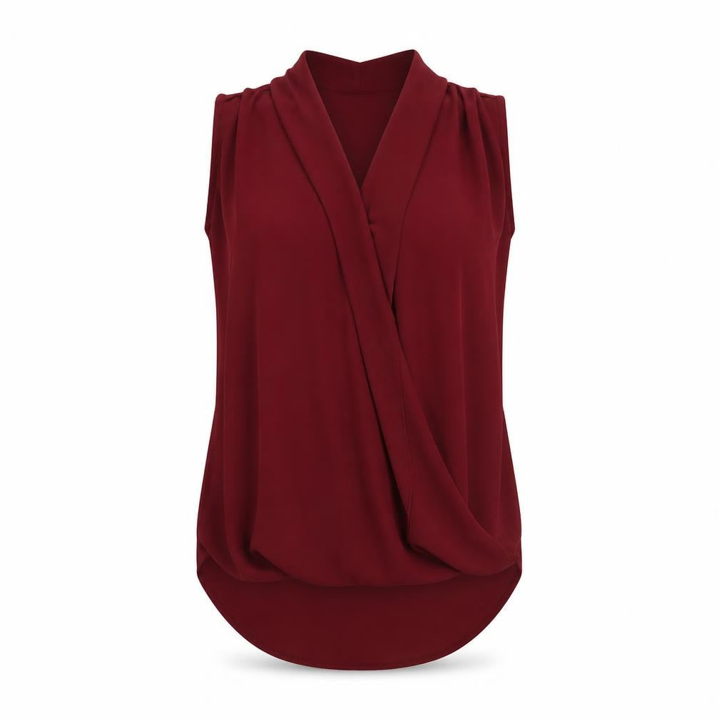 New Look Womens Red Polyester Basic Tank Size 6 V-Neck