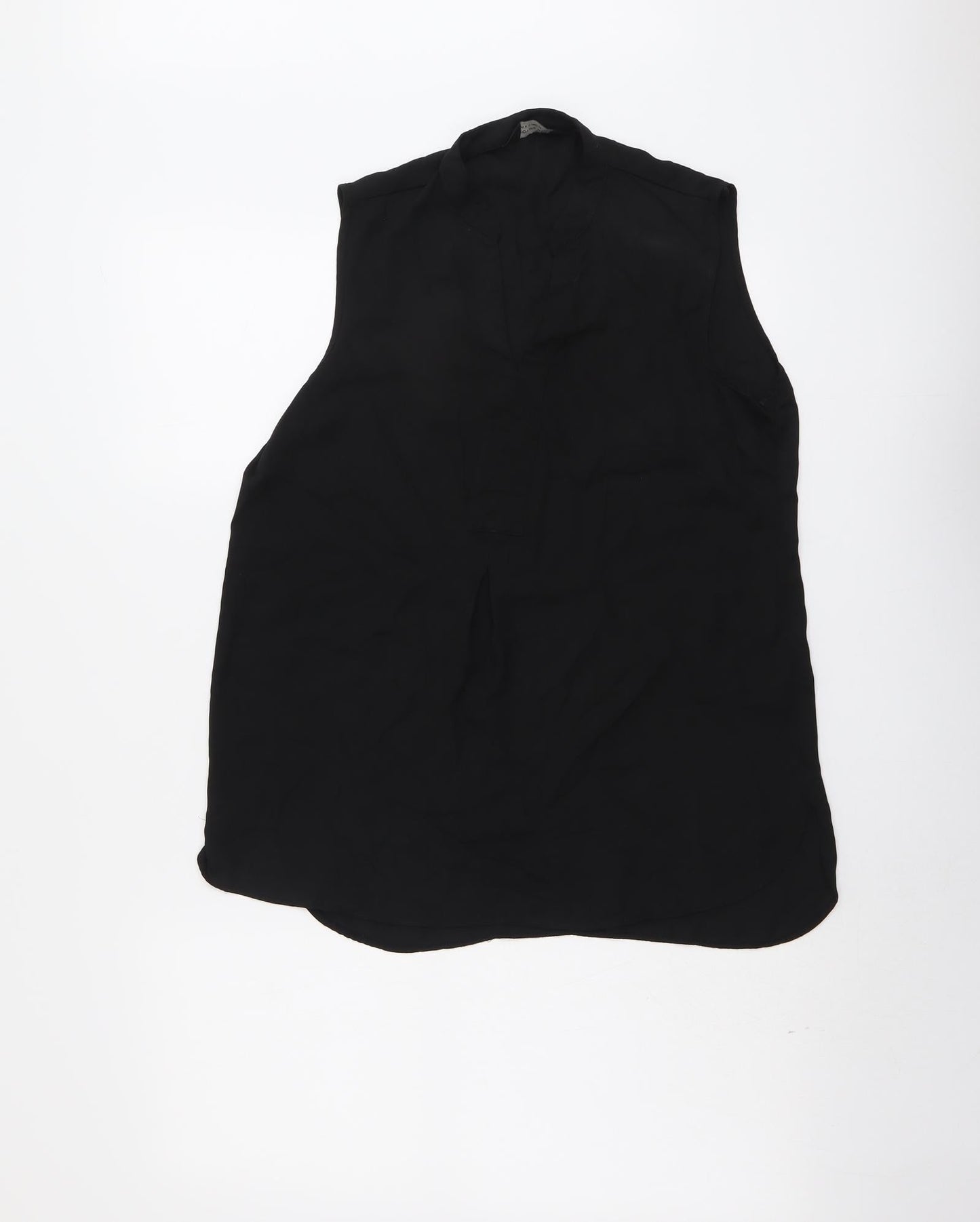 Dorothy Perkins Womens Black Polyester Basic Tank Size 10 V-Neck