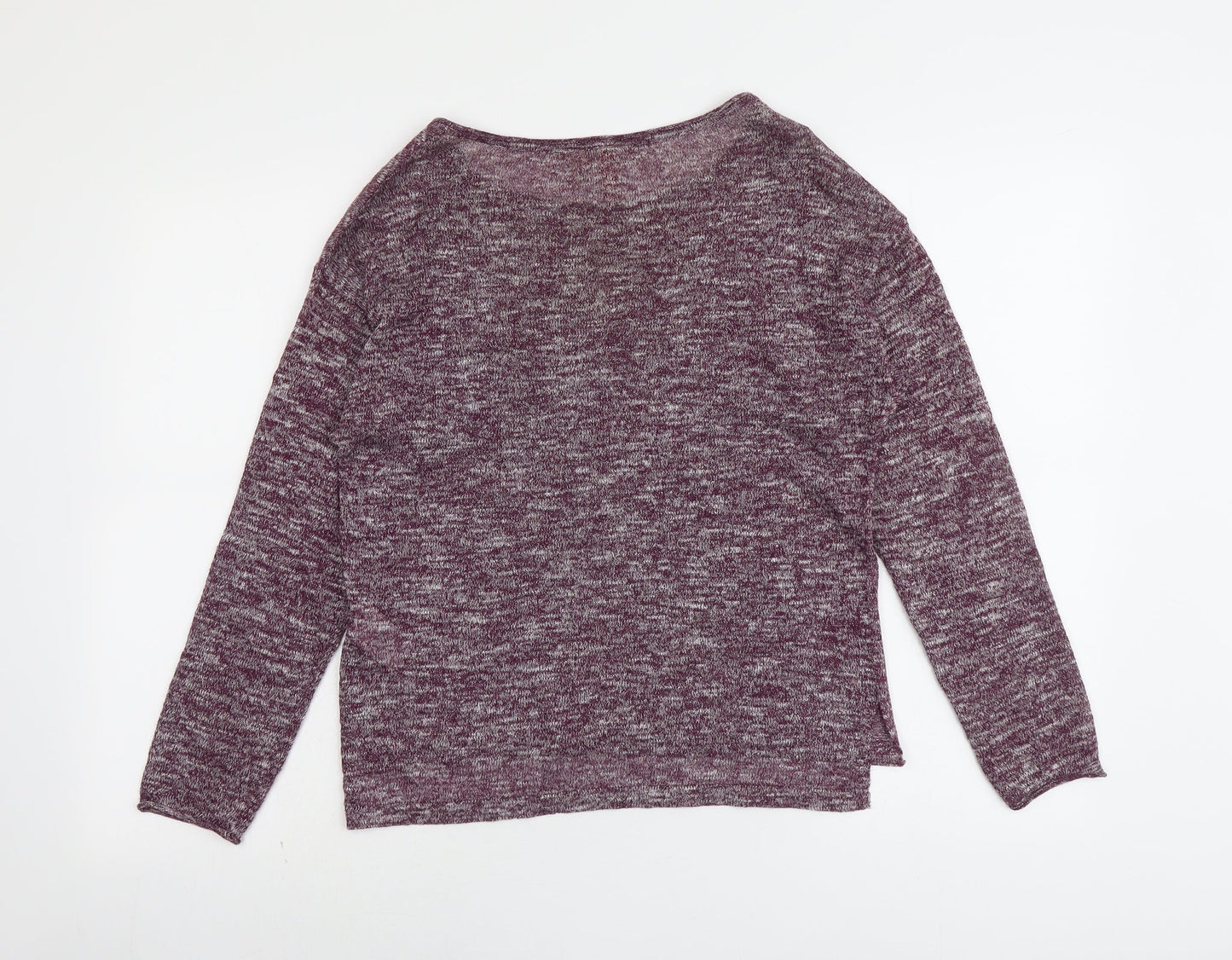 H&M Womens Purple Boat Neck Polyester Pullover Jumper Size XS