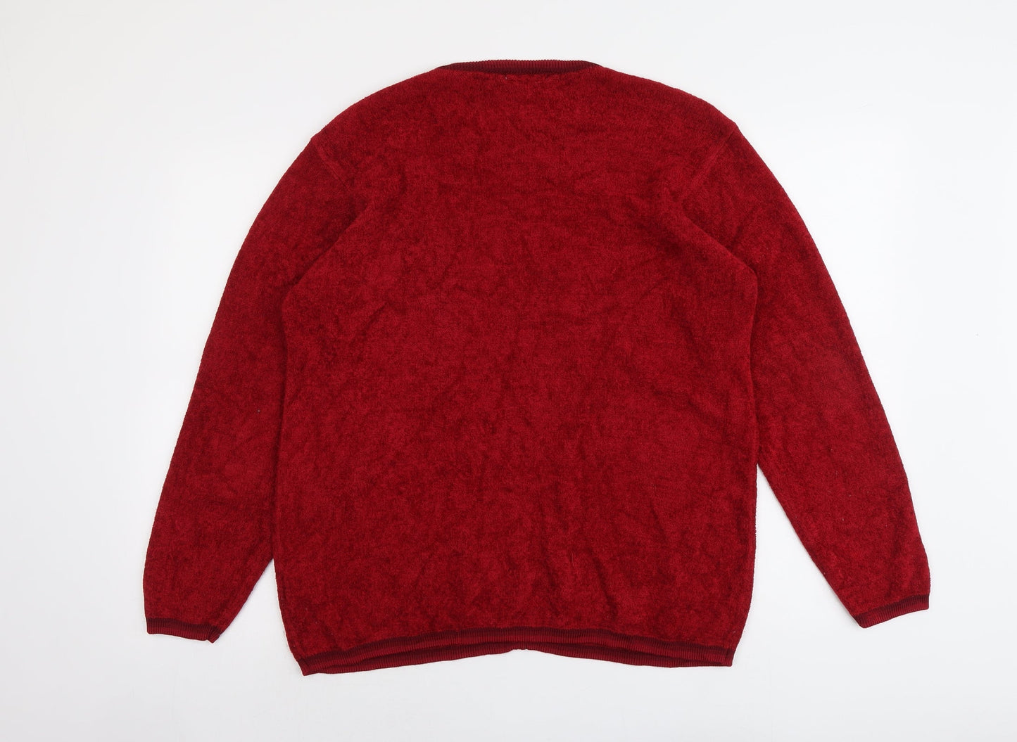 Fay Louise Womens Red Round Neck Viscose Pullover Jumper Size L