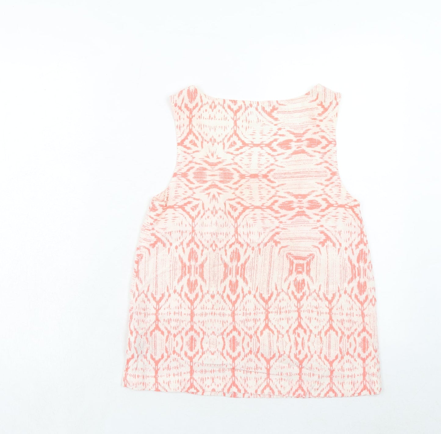 Saint Tropez Clothing Womens Pink Geometric Viscose Basic Tank Size XS Scoop Neck