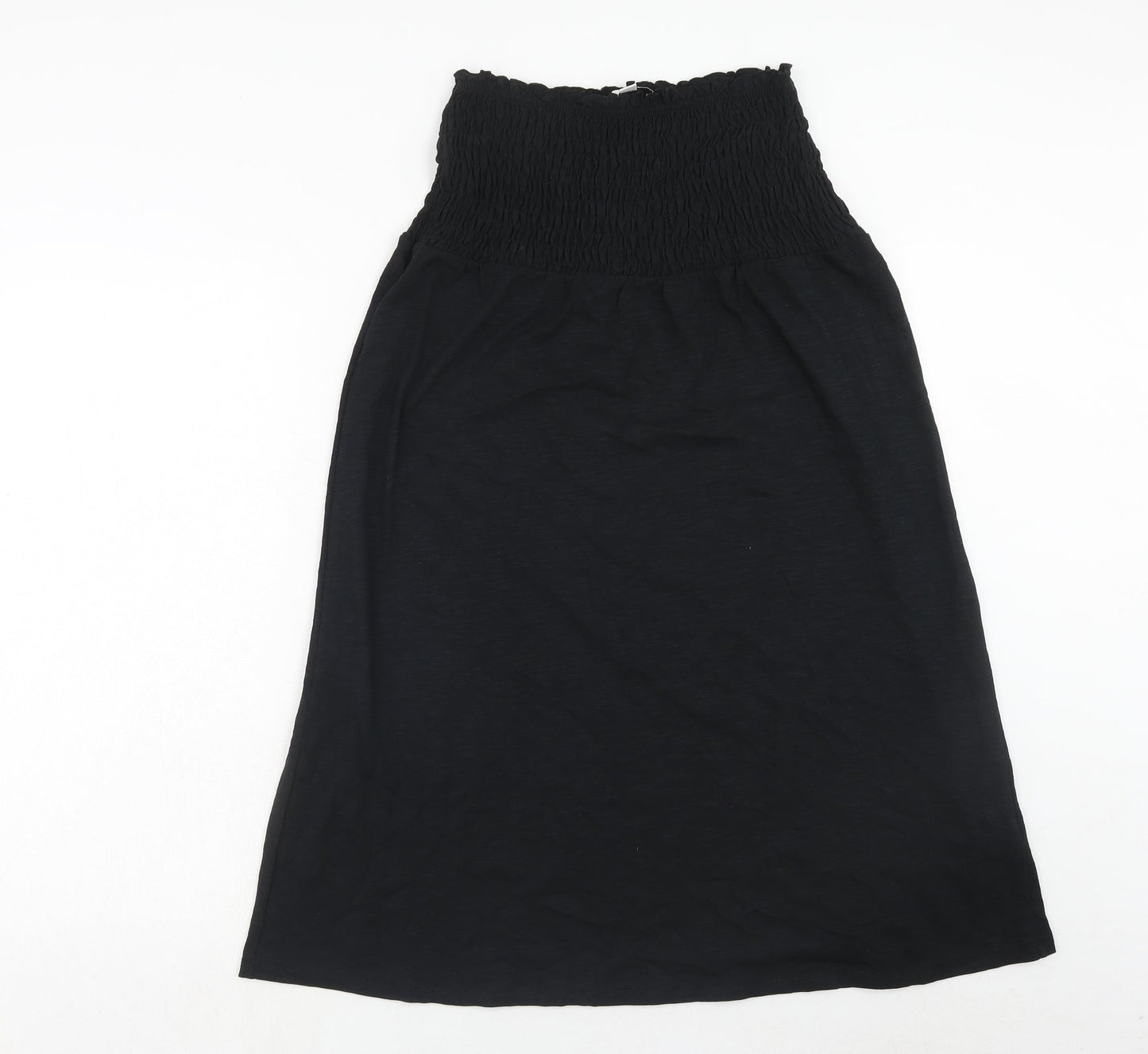 Marks and Spencer Womens Black Cotton Fit & Flare Size 8 Square Neck Pullover