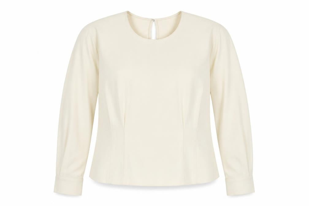 Marks and Spencer Womens Ivory Polyester Basic Blouse Size 18 Round Neck