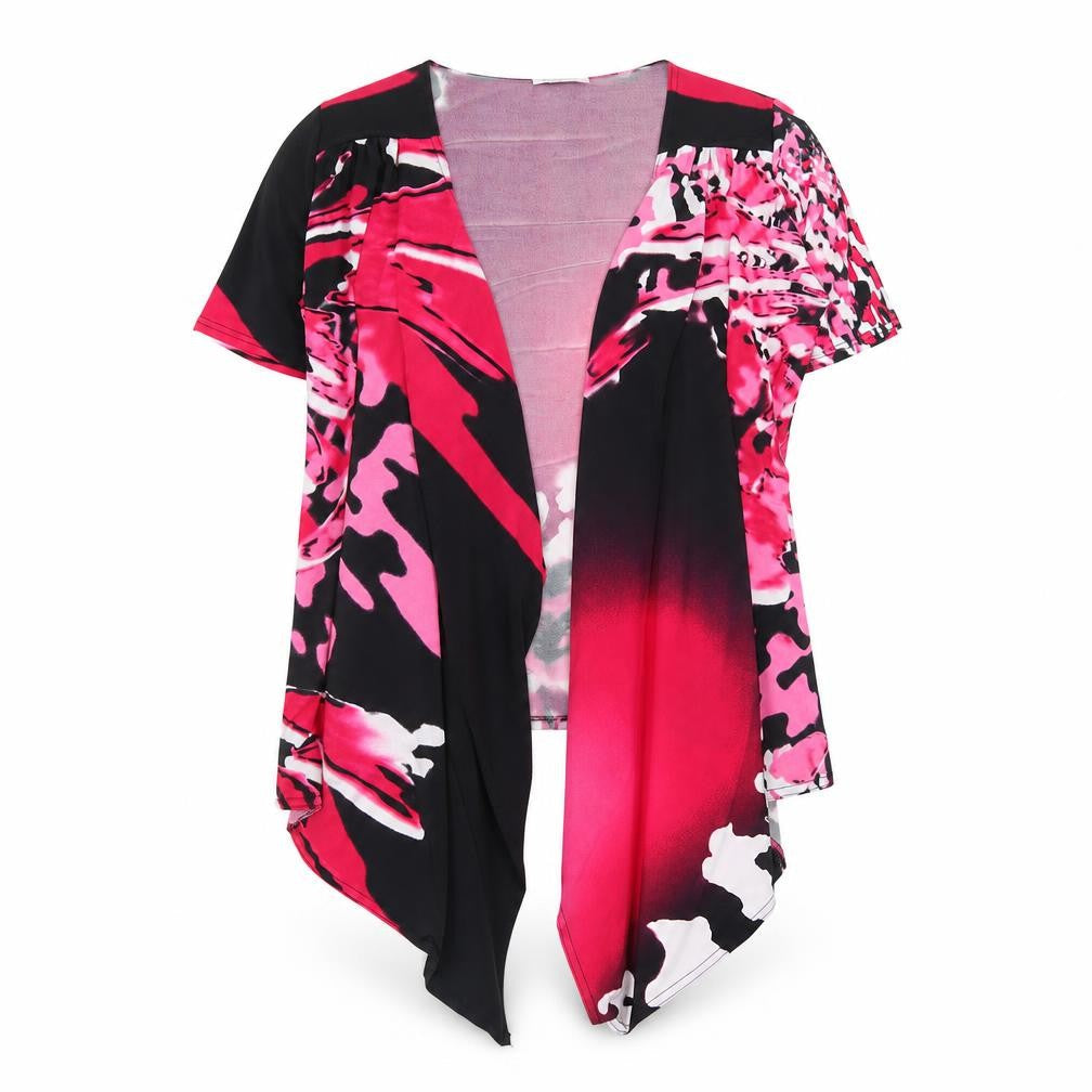 Front view of Anonymous women’s pink v-neck polyester cardigan jumper, size UK 14