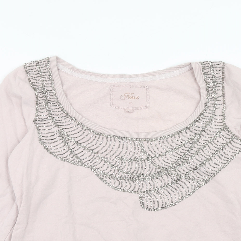 NEXT Womens Pink Cotton Pullover Sweatshirt Size 14 Pullover