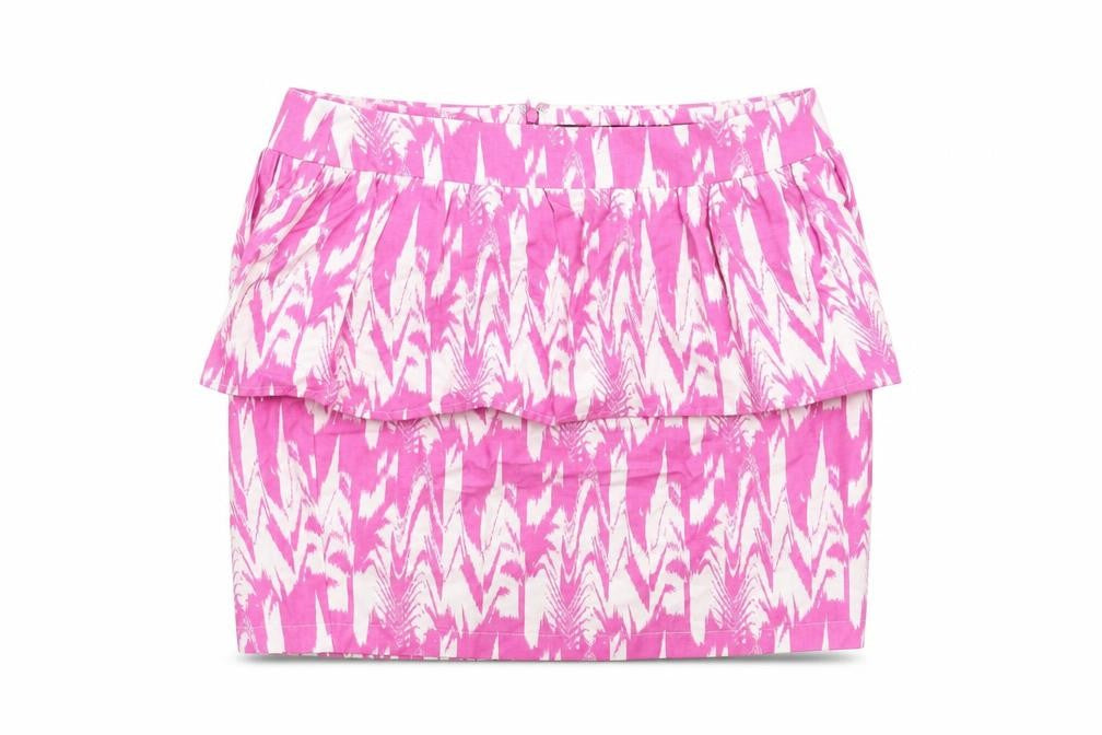 VERO MODA Womens Pink Geometric Cotton Bandage Skirt Size 12 Zip