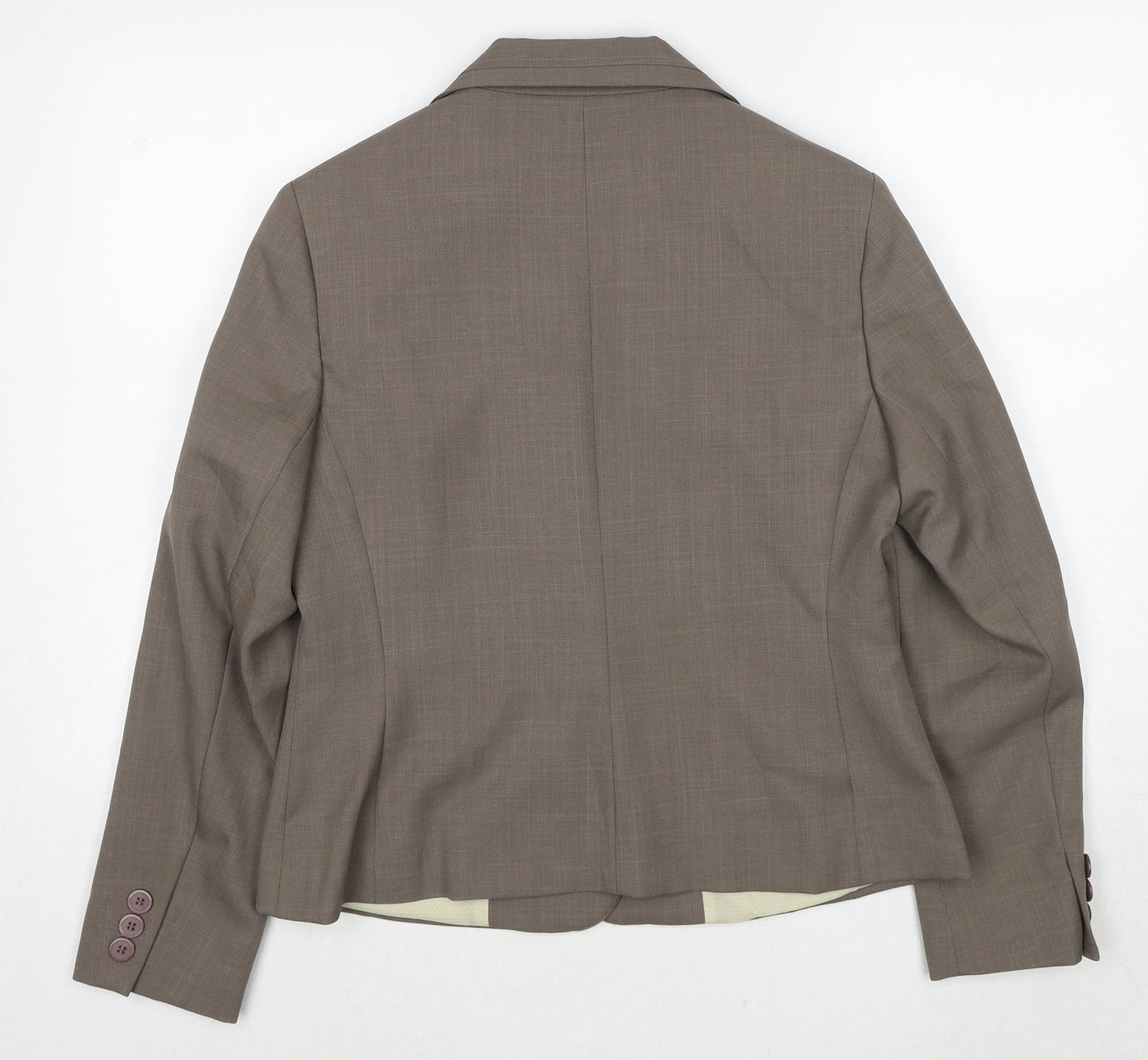 Autonomy Womens Grey Polyester Jacket Suit Jacket Size 14 - Shoulder Pads