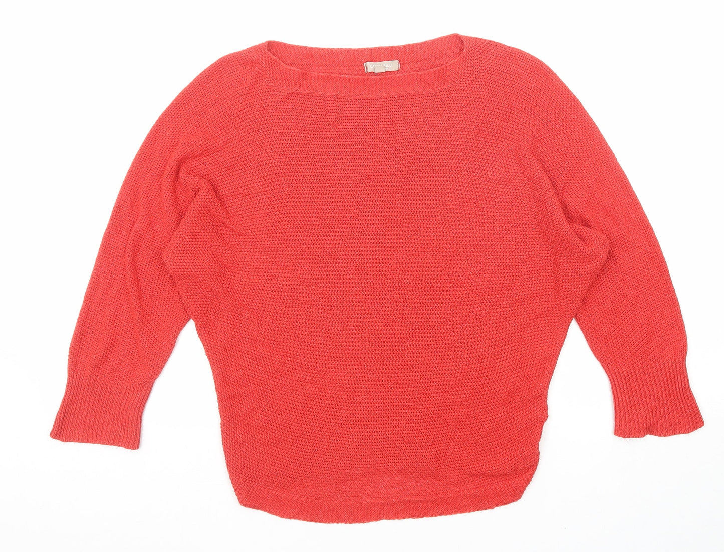 CARINA Womens Red Boat Neck Modal Pullover Jumper Size M