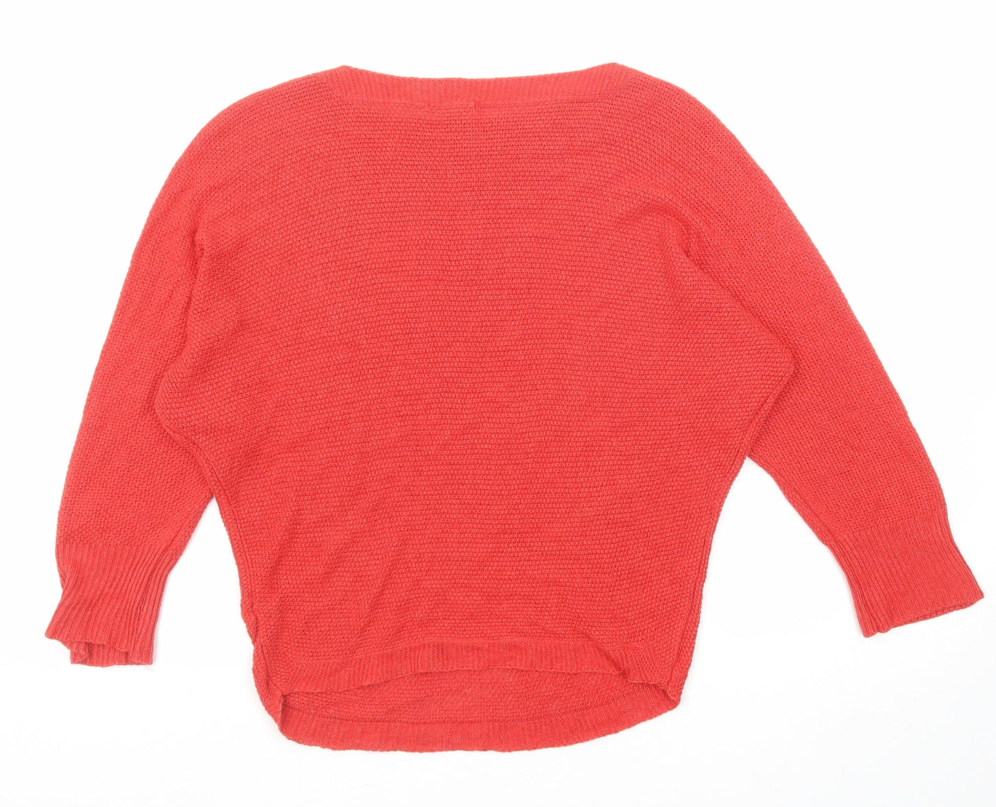 CARINA Womens Red Boat Neck Modal Pullover Jumper Size M