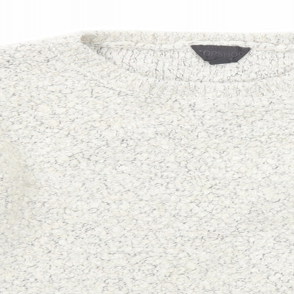 Topshop Womens Grey Round Neck Acrylic Pullover Jumper Size 10