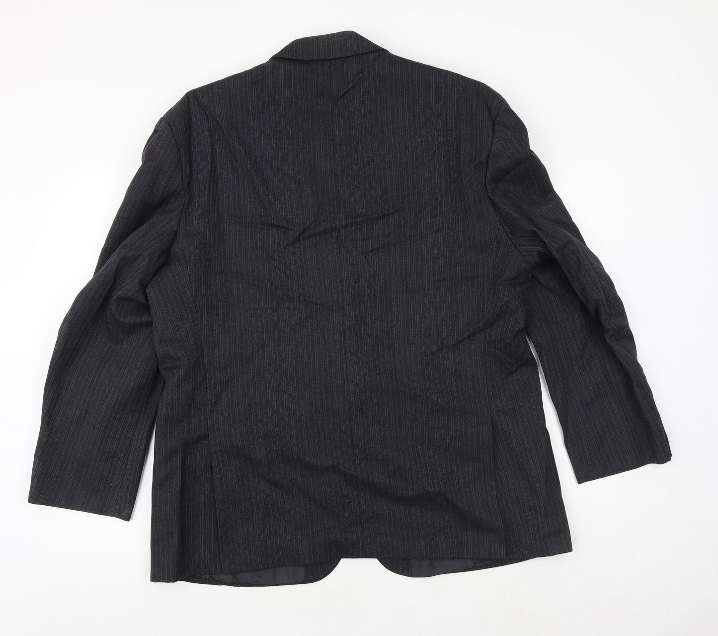 The Label Mens Grey Striped Wool Jacket Suit Jacket Size 44 Regular