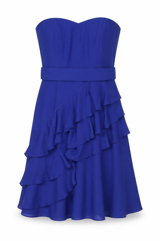 Coast Womens Blue Polyester Fit & Flare Size 10 Sweetheart Zip