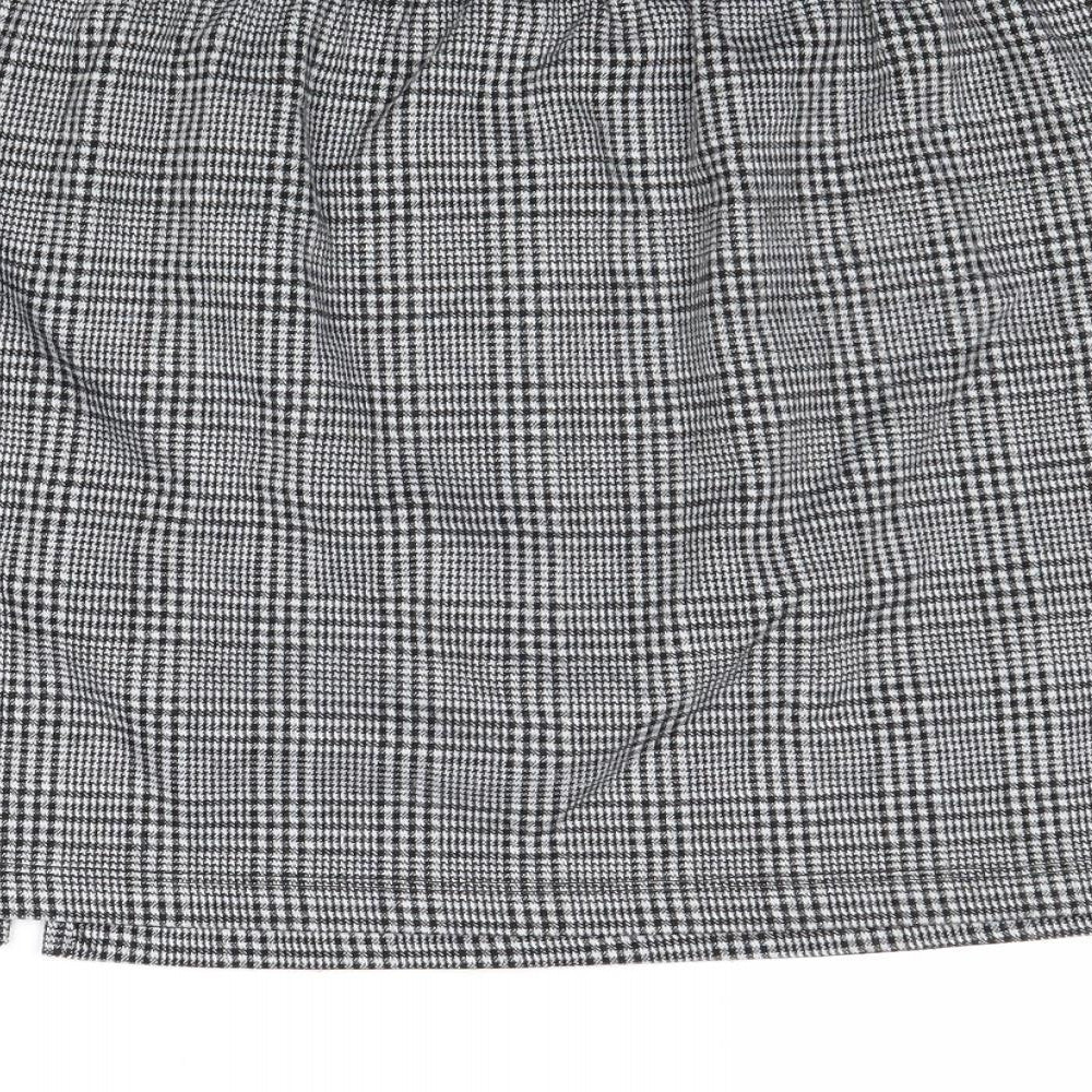 Anko Womens Black Plaid Polyester A-Line Skirt Size 12