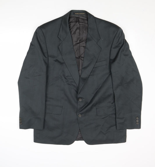 Marks and Mens Grey Polyester Jacket Suit Jacket Size 42 Regular