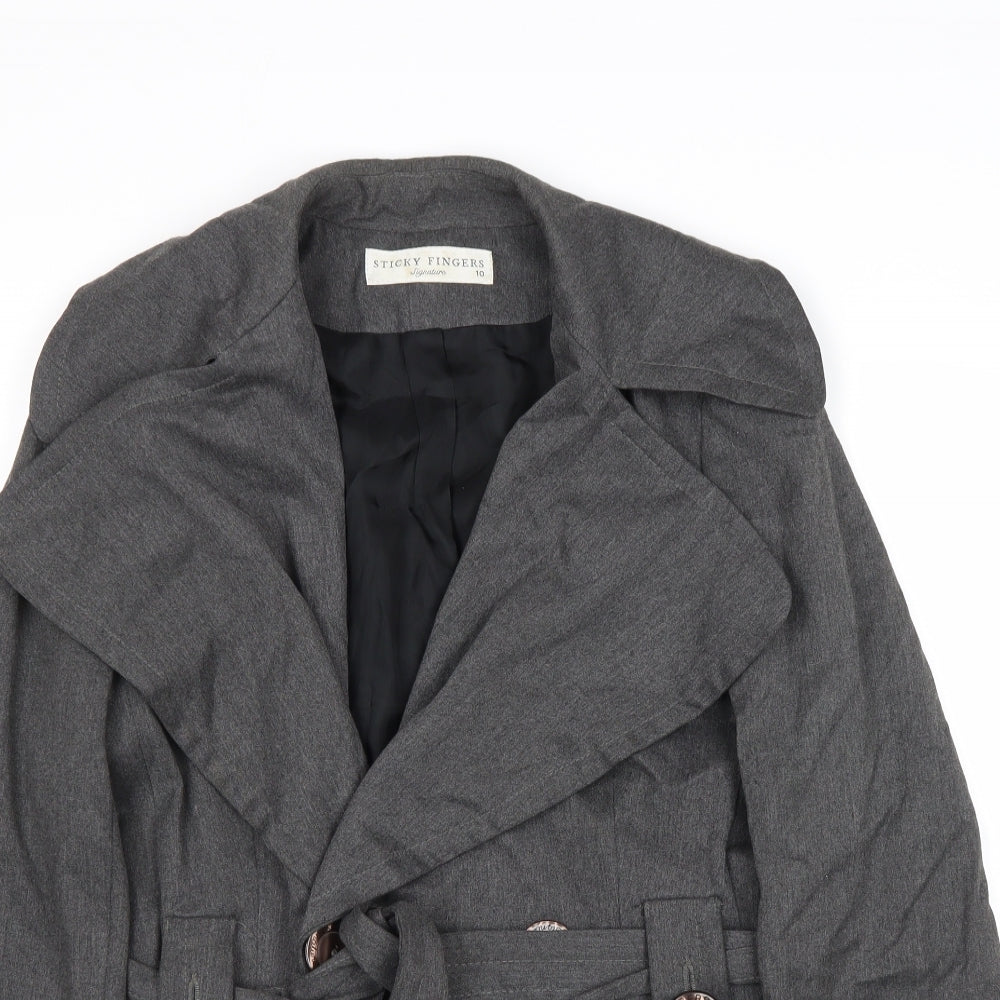 Sticky Fingers Womens Grey Jacket Size 10 Button