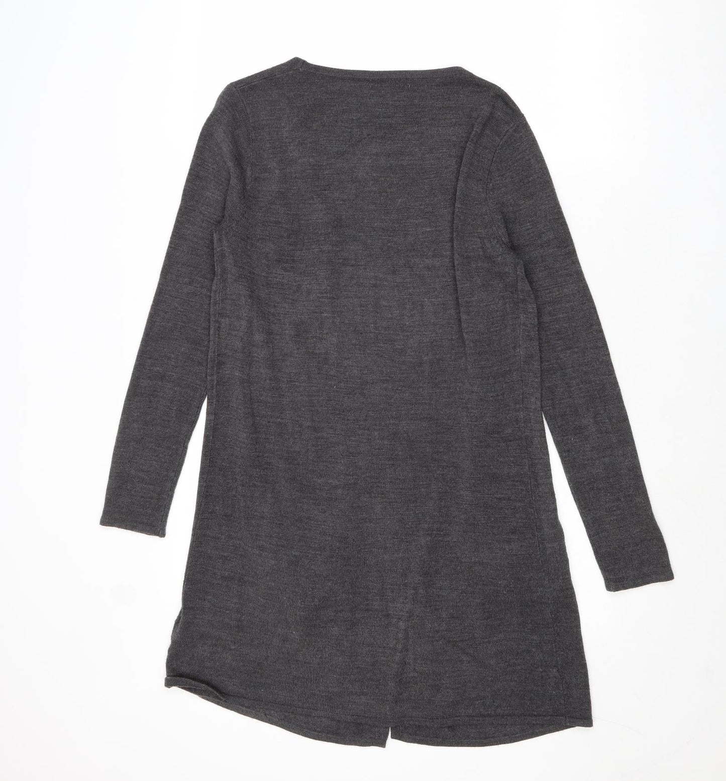 South Womens Grey V-Neck Acrylic Cardigan Jumper Size 8