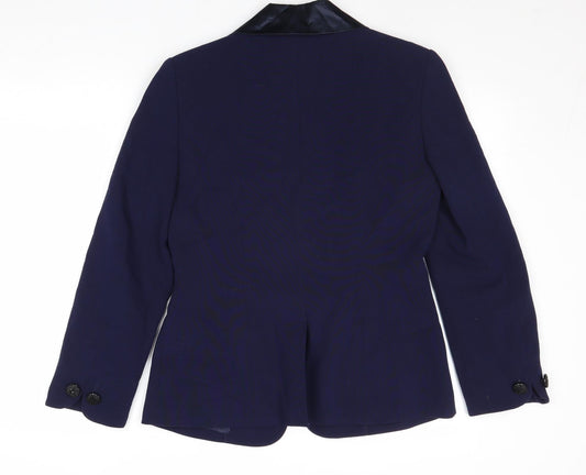 Together Womens Blue Polyester Jacket Suit Jacket Size 12