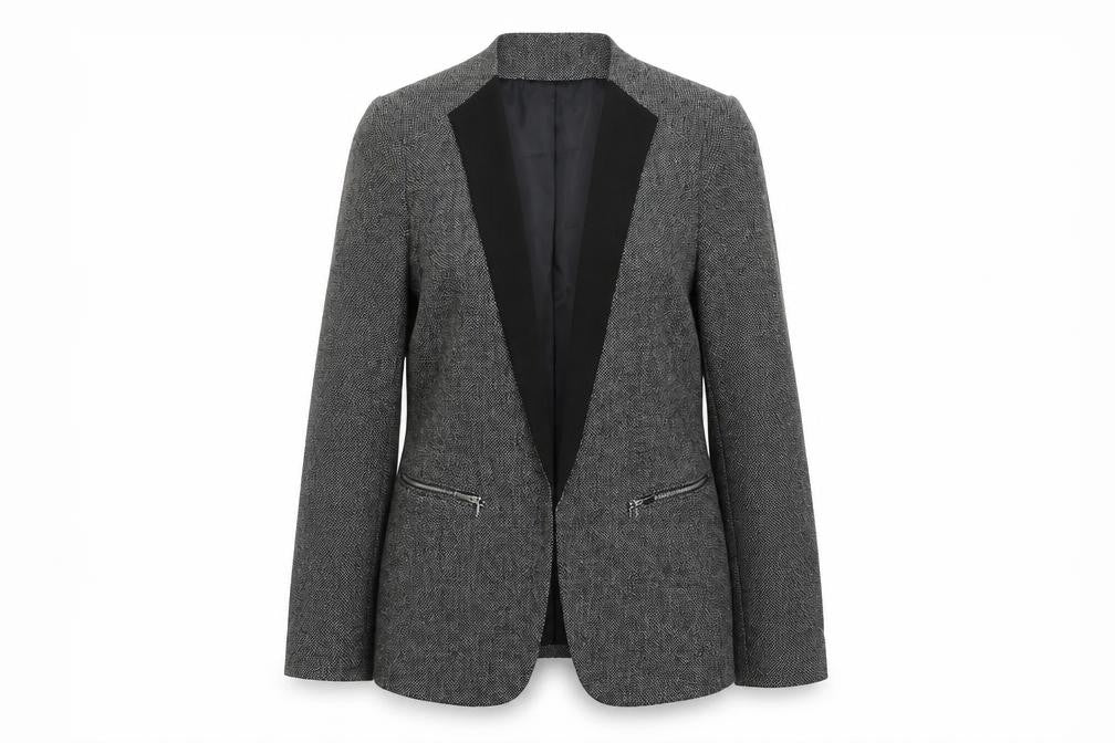 H&M Womens Grey Polyester Jacket Blazer Size 10