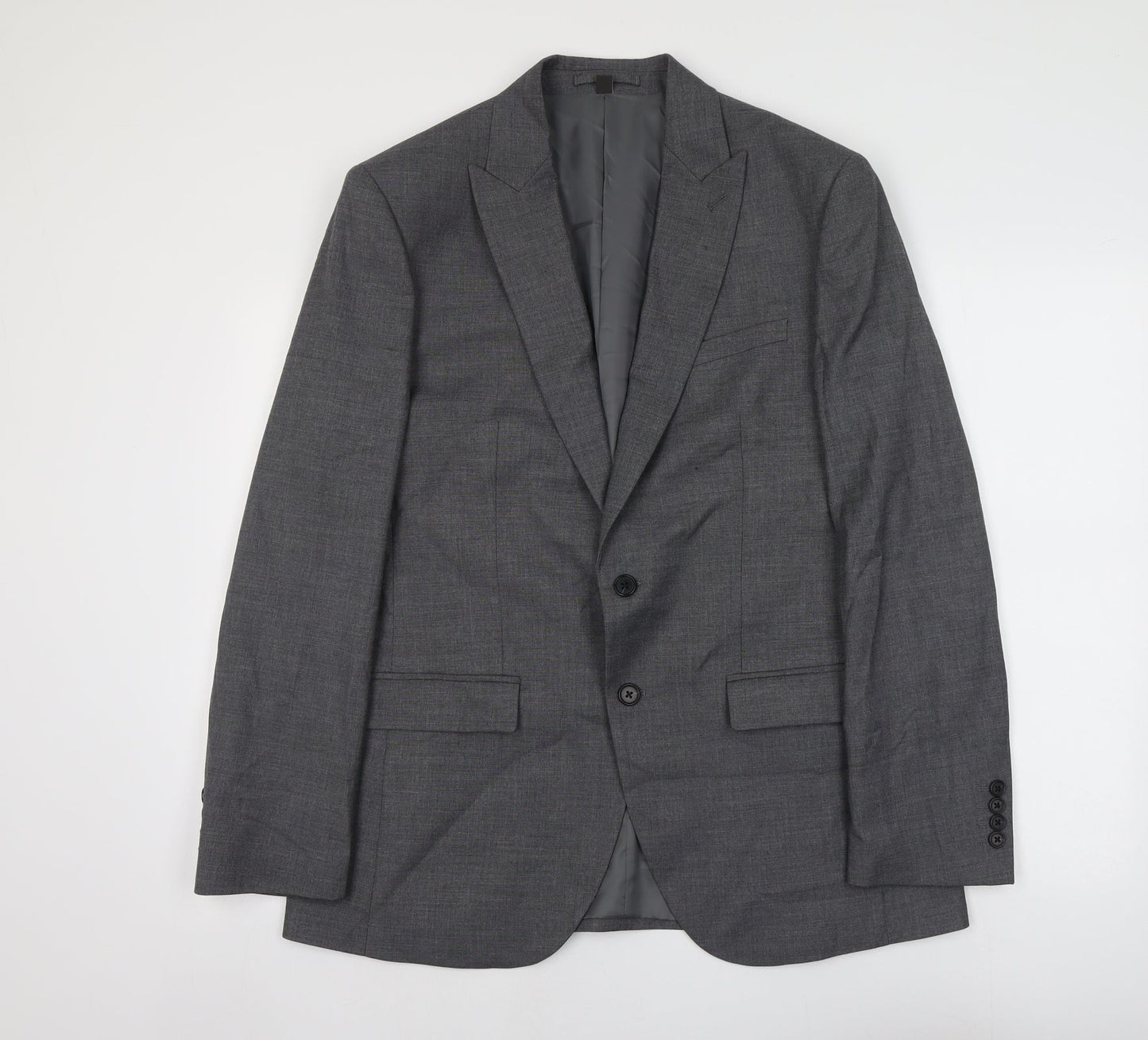 Marks and Spencer Mens Grey Polyester Jacket Suit Jacket Size XL Regular