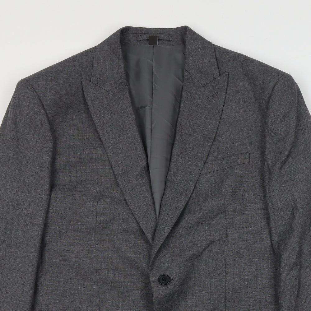 Marks and Spencer Mens Grey Polyester Jacket Suit Jacket Size XL Regular