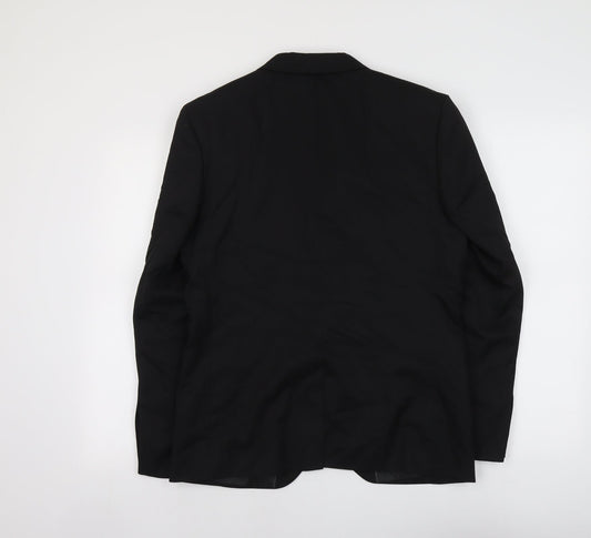 Marks and Spencer Mens Black Polyester Jacket Suit Jacket Size L Regular